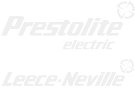 Prestolite electric logo in blue