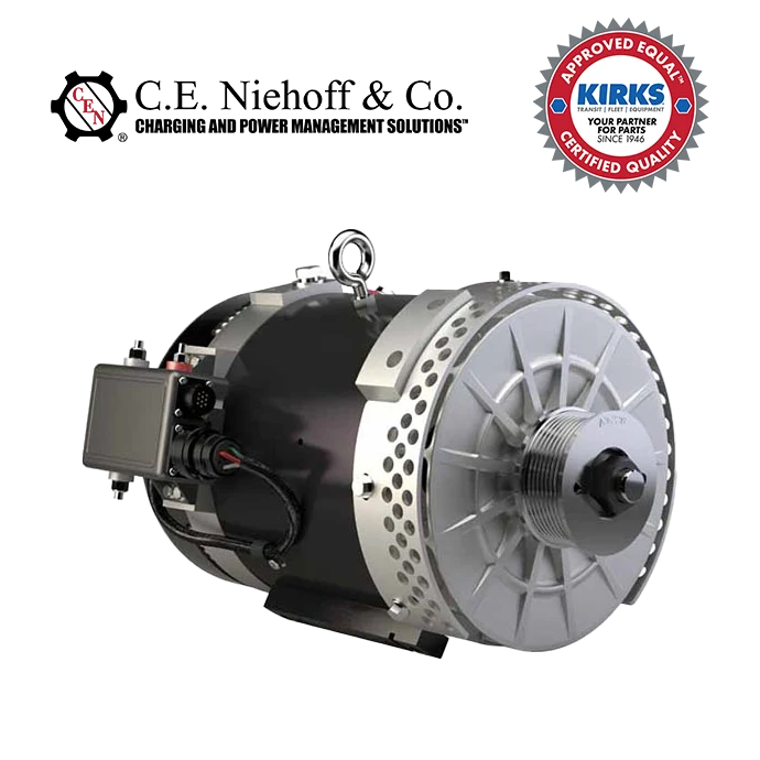 High-performance electric motor with metallic casing and digital control panel, showcasing Kirk's certified quality.