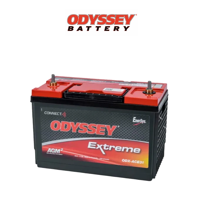 ODYSSEY Extreme AGM battery, known for high performance and reliability, ideal for powering vehicles and equipment.